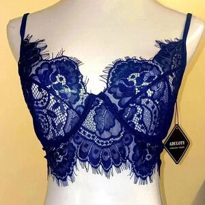Gorgeous dark  blue lingerie set All Laced see through MAKE ME Reasonably OFFER